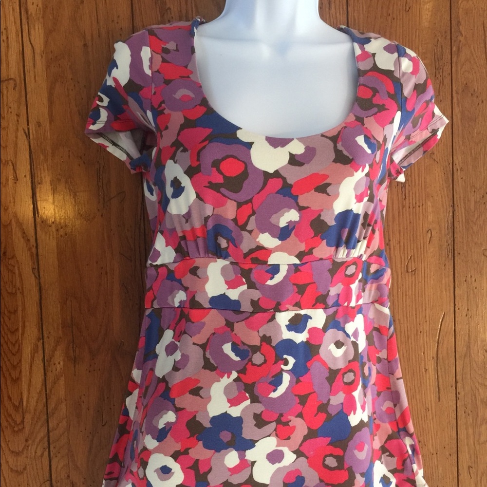 Boden Size 8 Abstract Floral Cotton Dress Summer